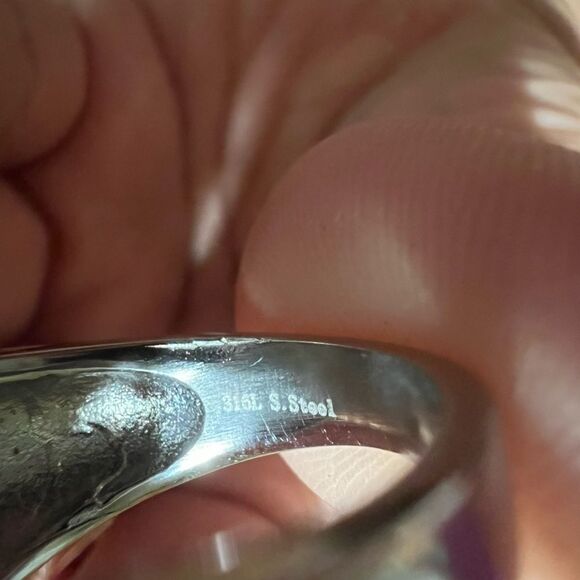 STAINLESS STEEL 316 L RING WITH LAPIS SIZE 7 - Picture 4 of 5